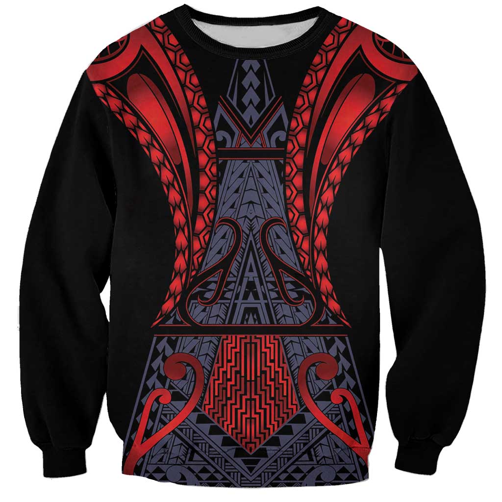 Custom New Zealand Sweatshirt Maori Kiwiana Pattern Tukutuku Motif