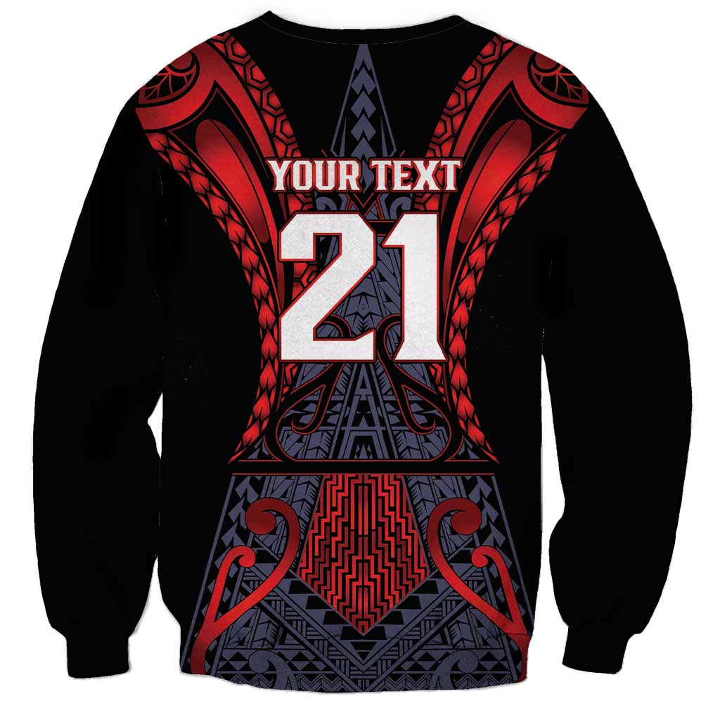 Custom New Zealand Sweatshirt Maori Kiwiana Pattern Tukutuku Motif