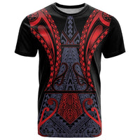 Custom New Zealand T Shirt Maori Kiwiana Pattern Tukutuku Motif LT9 Red - Polynesian Pride