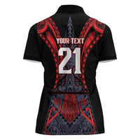 Custom New Zealand Women Polo Shirt Maori Kiwiana Pattern Tukutuku Motif