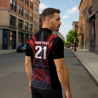 Custom New Zealand Zipper Polo Shirt Maori Kiwiana Pattern Tukutuku Motif