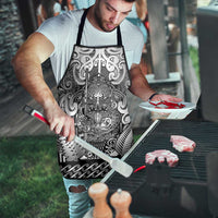 New Zealand Taiaha Maori Apron Kiwikiwi Minimalist Silver Fern Tukutuku Motif