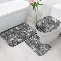 New Zealand Taiaha Maori Bathroom Set Kiwikiwi Minimalist Silver Fern Tukutuku Motif