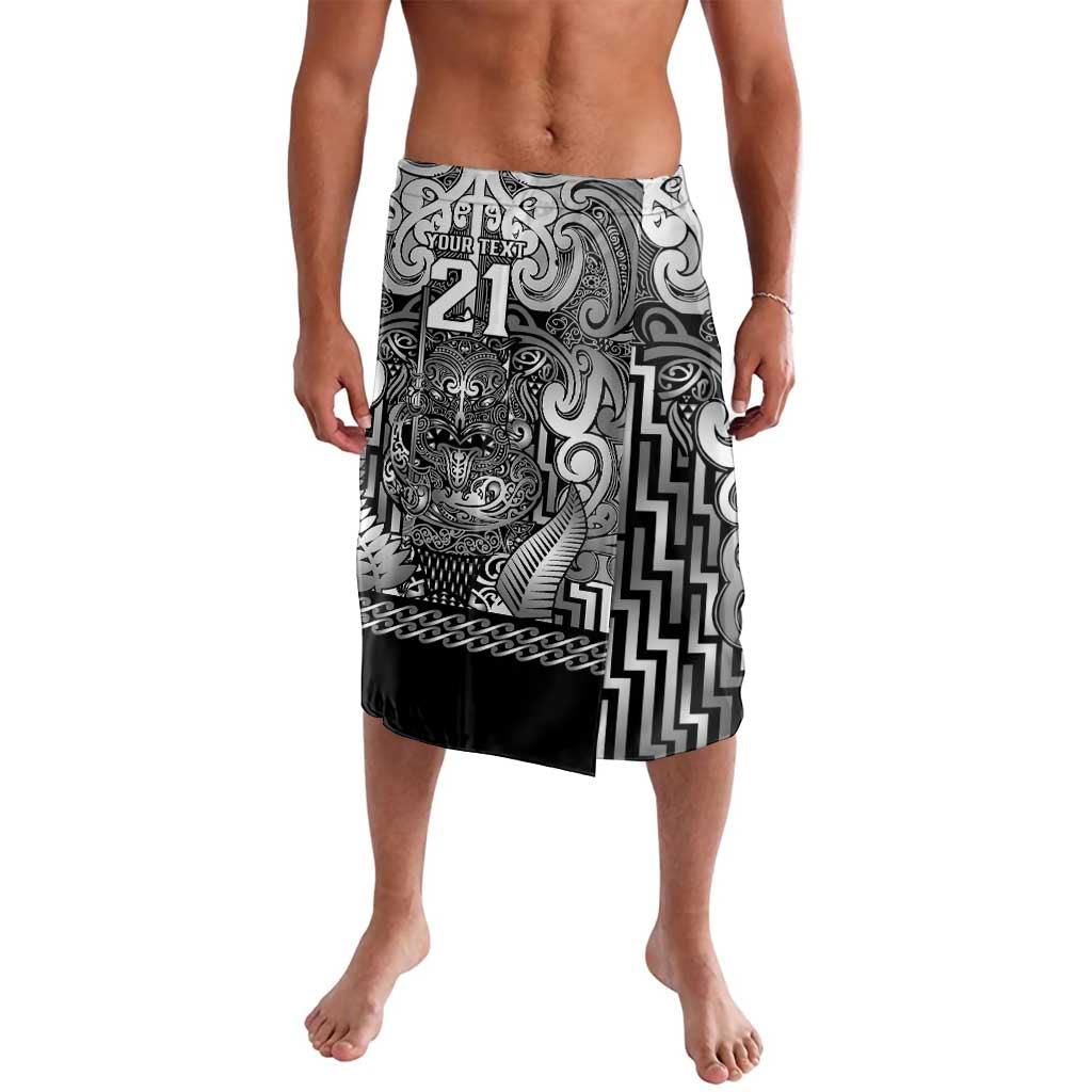 Custom New Zealand Taiaha Maori Lavalava Kiwikiwi Minimalist Silver Fern Tukutuku Motif