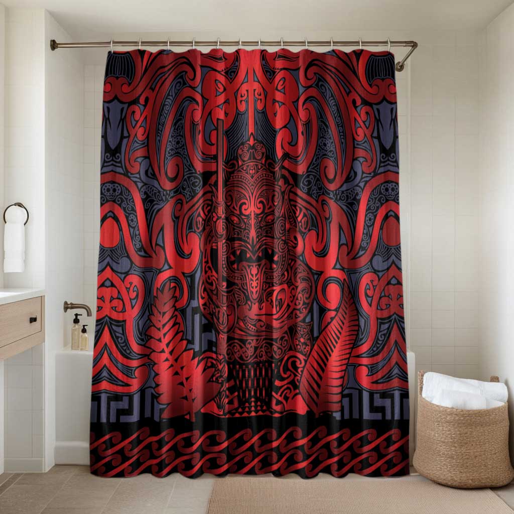 New Zealand Taiaha Maori Bathroom Set Whero Minimalist Silver Fern Tukutuku Motif