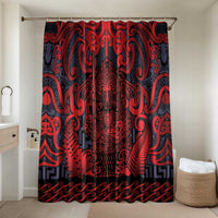 New Zealand Taiaha Maori Bathroom Set Whero Minimalist Silver Fern Tukutuku Motif