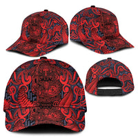 New Zealand Taiaha Maori Classic Cap Whero Minimalist Silver Fern Tukutuku Motif