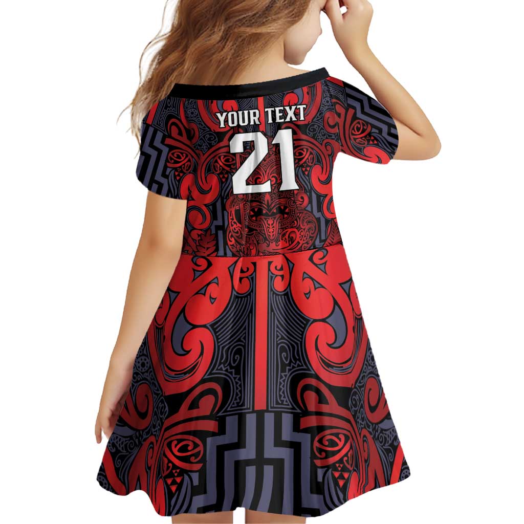 Custom New Zealand Taiaha Maori Family Matching Mermaid Dress and Hawaiian Shirt Whero Minimalist Silver Fern Tukutuku Motif