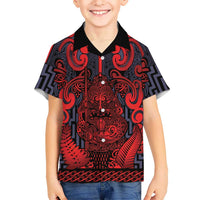 Custom New Zealand Taiaha Maori Family Matching Mermaid Dress and Hawaiian Shirt Whero Minimalist Silver Fern Tukutuku Motif