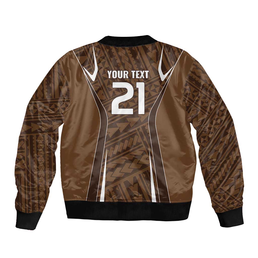 Custom Oceania Football Bula Fiji Sleeve Zip Bomber Jacket Polynesian Tribal Pattern LT9 - Polynesian Pride