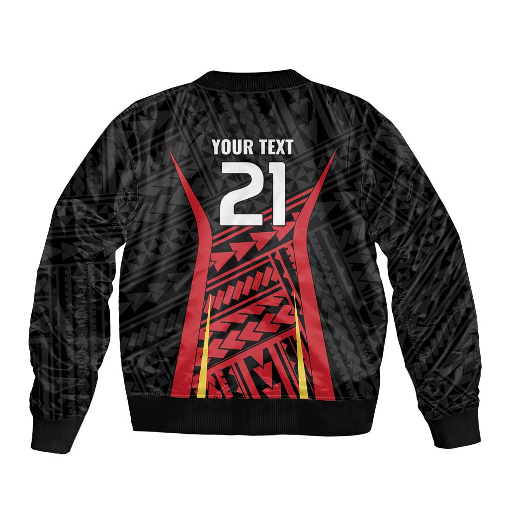 Custom Oceania Football Papua New Guinea Bomber Jacket Polynesian Tribal Pattern LT9 - Polynesian Pride