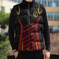 Custom Oceania Football Papua New Guinea Sleeveless Puffer Jacket Polynesian Tribal Pattern