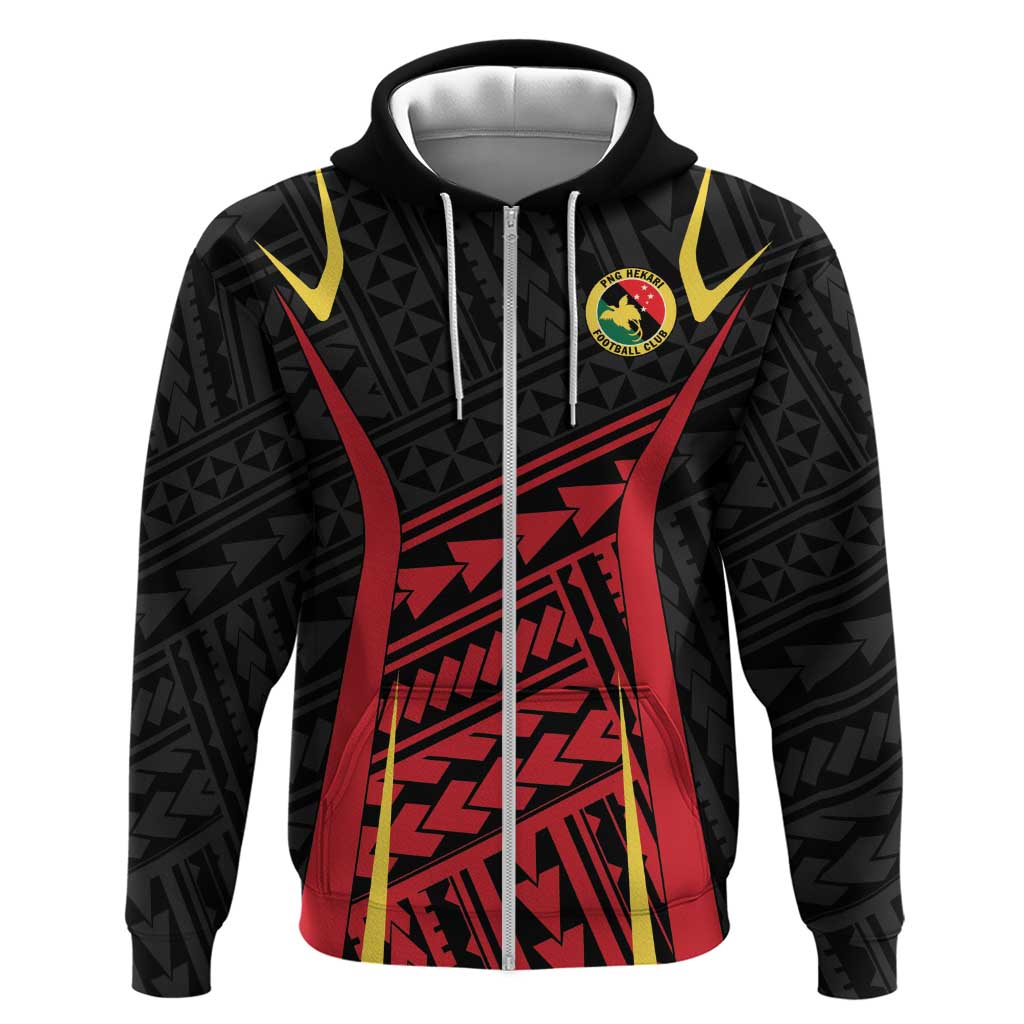 Custom Oceania Football Papua New Guinea Zip Hoodie Polynesian Tribal Pattern LT9 Zip Hoodie Red - Polynesian Pride