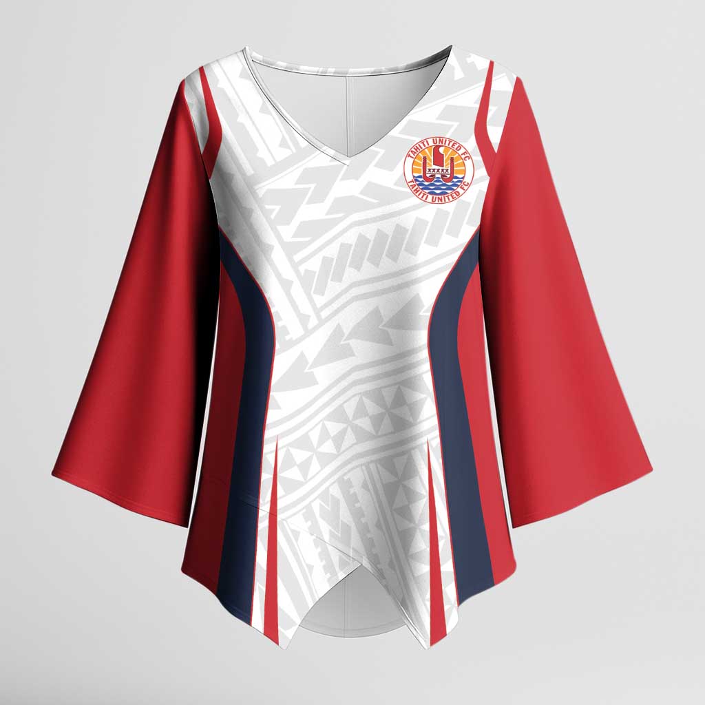 Custom Oceania Football Tahiti Kimono Sleeve Blouse Polynesian Tribal Pattern