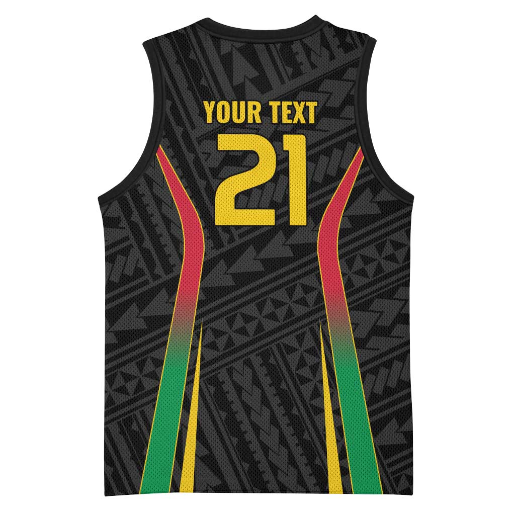 Custom Oceania Football Vanuatu Basketball Jersey Polynesian Tribal Pattern
