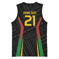 Custom Oceania Football Vanuatu Basketball Jersey Polynesian Tribal Pattern