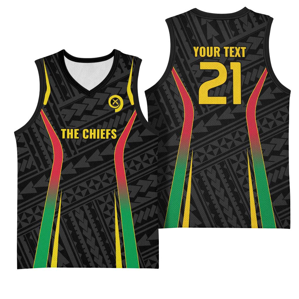 Custom Oceania Football Vanuatu Basketball Jersey Polynesian Tribal Pattern