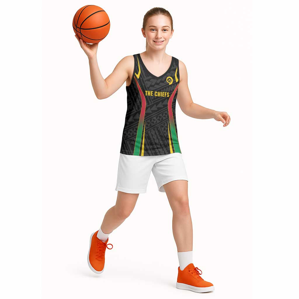 Custom Oceania Football Vanuatu Basketball Jersey Polynesian Tribal Pattern
