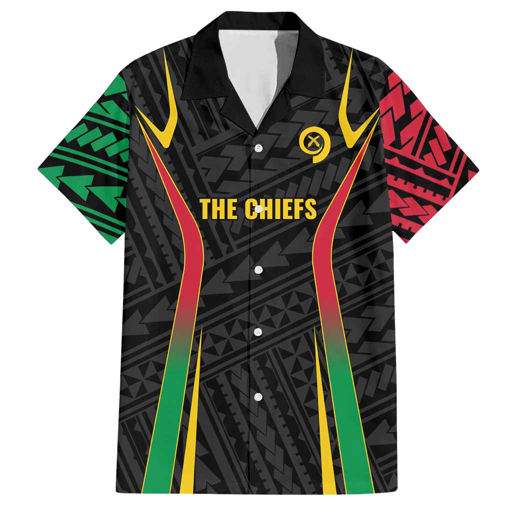 Custom Oceania Football Vanuatu Hawaiian Shirt Polynesian Tribal Pattern LT9 Black - Polynesian Pride