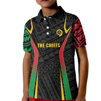 Custom Oceania Football Vanuatu Kid Polo Shirt Polynesian Tribal Pattern LT9 Kid Black - Polynesian Pride
