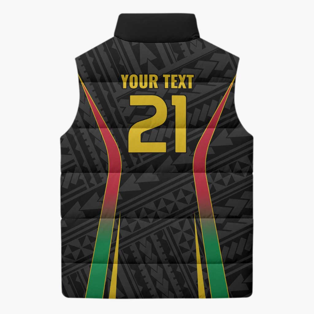 Custom Oceania Football Vanuatu Sleeveless Puffer Jacket Polynesian Tribal Pattern LT9 - Polynesian Pride