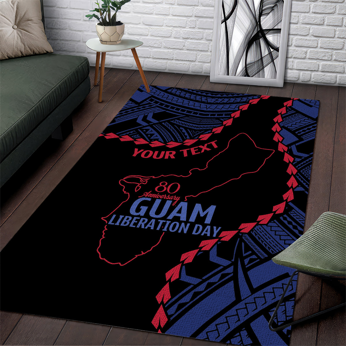 Personalized Guam 80th Anniversary Liberation Day Area Rug Guahan Basic Seal