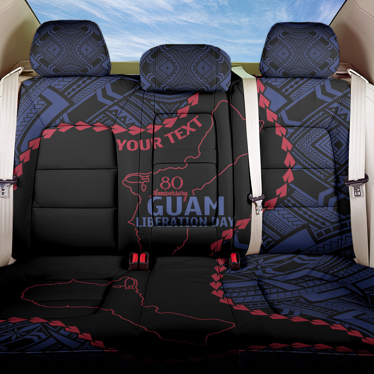 Personalized Guam 80th Anniversary Liberation Day Back Car Seat Cover Guahan Basic Seal