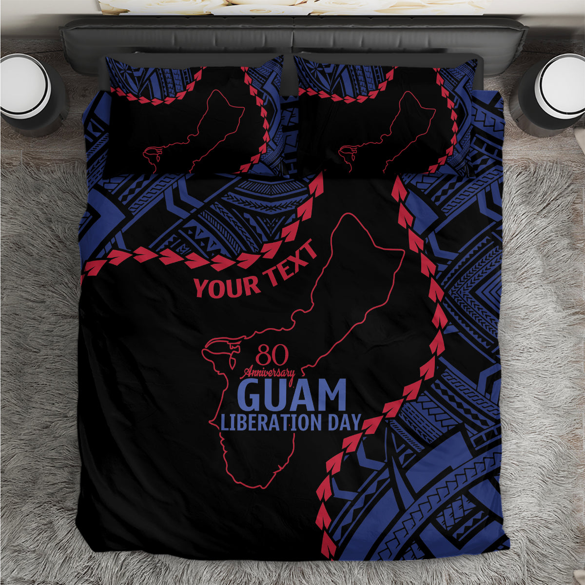 Personalized Guam 80th Anniversary Liberation Day Bedding Set Guahan Basic Seal
