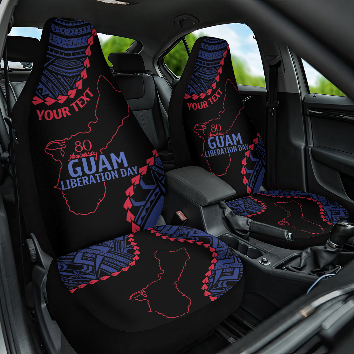 Personalized Guam 80th Anniversary Liberation Day Car Seat Cover Guahan Basic Seal
