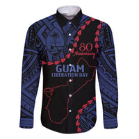 Personalized Guam 80th Anniversary Liberation Day Family Matching Long Sleeve Bodycon Dress and Hawaiian Shirt Guahan Basic Seal LT9 Dad's Shirt - Long Sleeve Black - Polynesian Pride