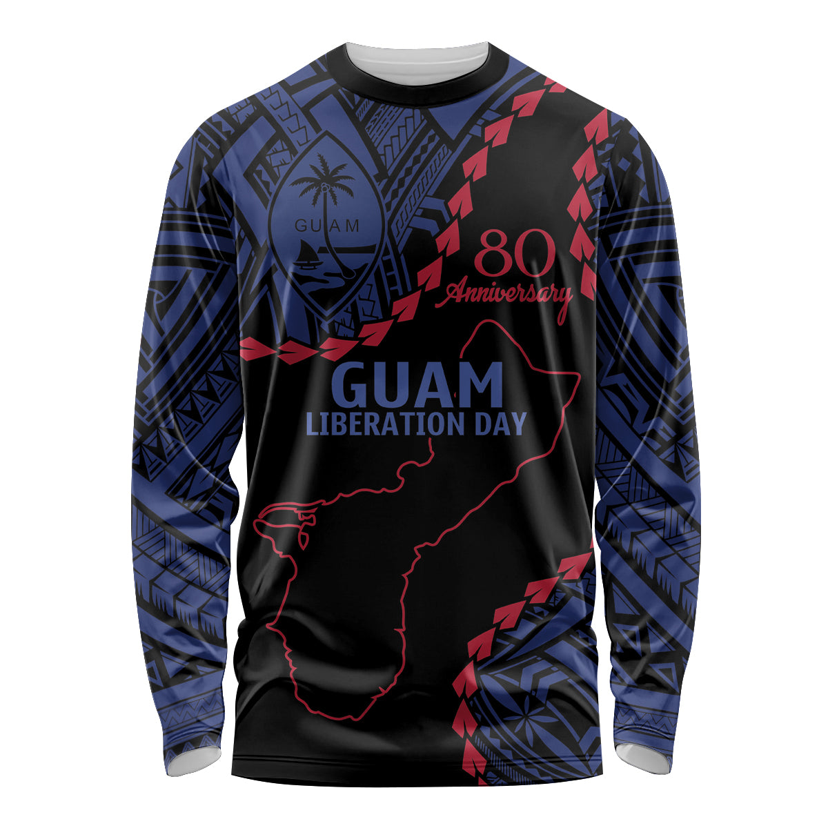 Personalized Guam 80th Anniversary Liberation Day Long Sleeve Shirt Guahan Basic Seal