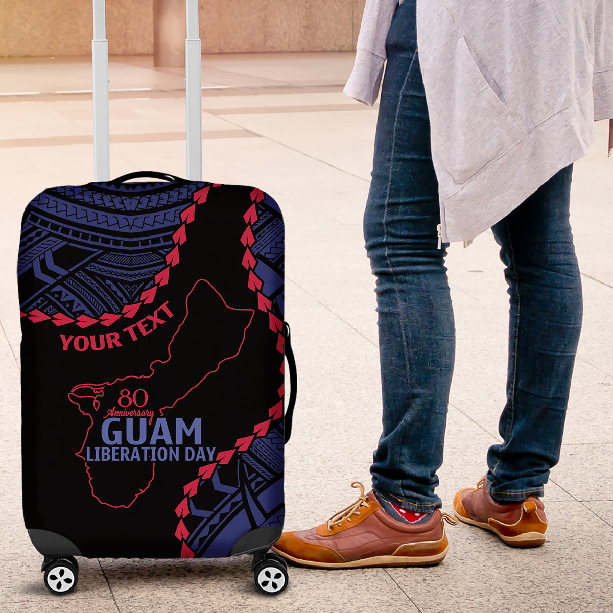 Personalized Guam 80th Anniversary Liberation Day Luggage Cover Guahan Basic Seal