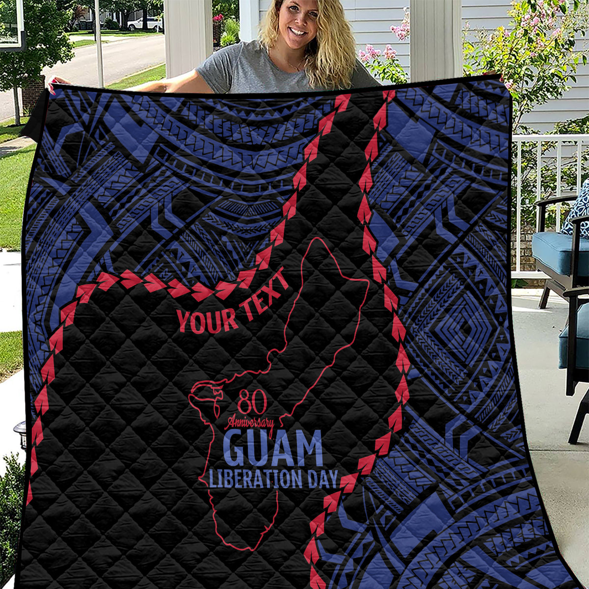 Personalized Guam 80th Anniversary Liberation Day Quilt Guahan Basic Seal