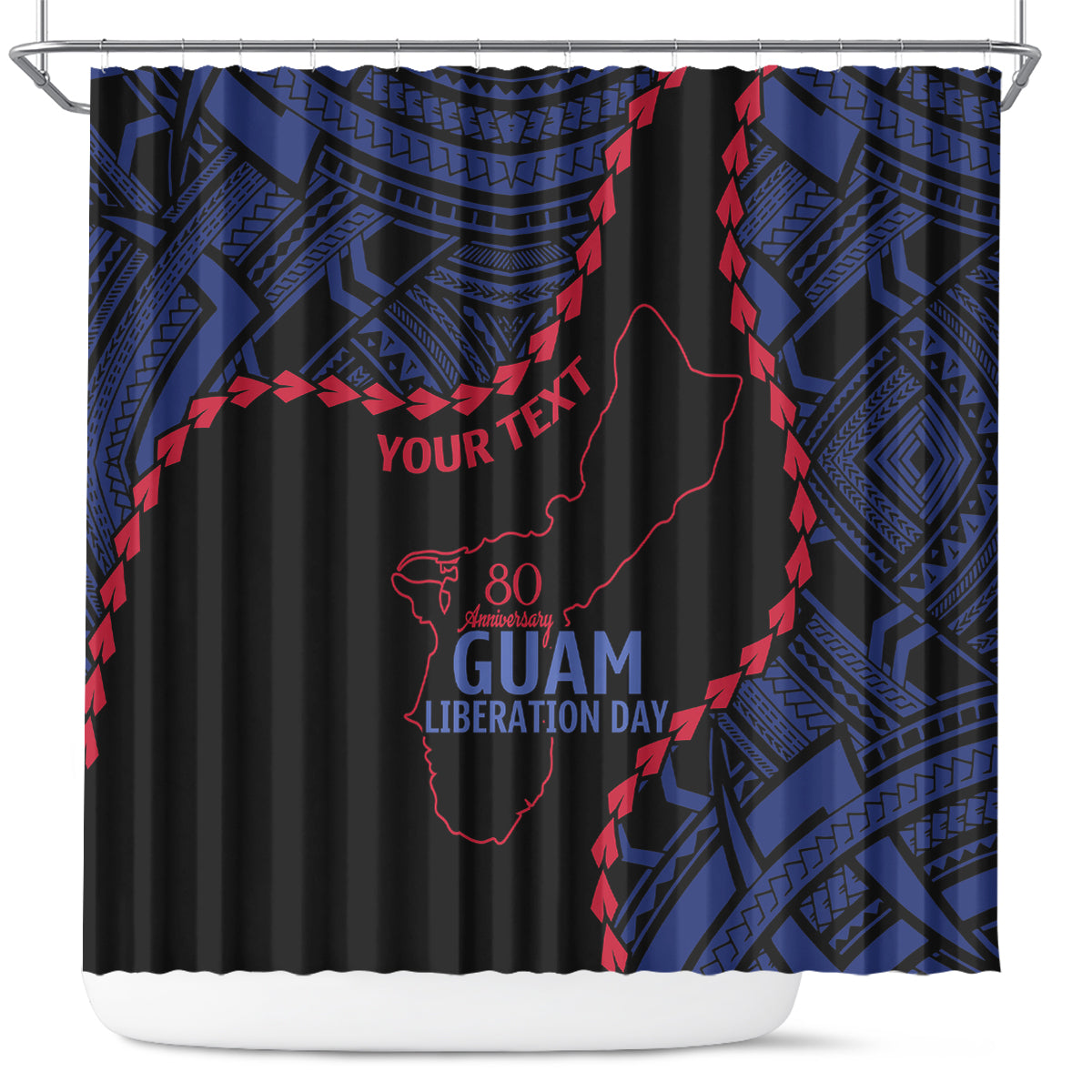 Personalized Guam 80th Anniversary Liberation Day Shower Curtain Guahan Basic Seal