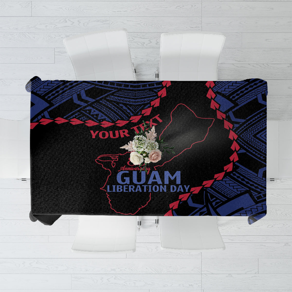 Personalized Guam 80th Anniversary Liberation Day Tablecloth Guahan Basic Seal