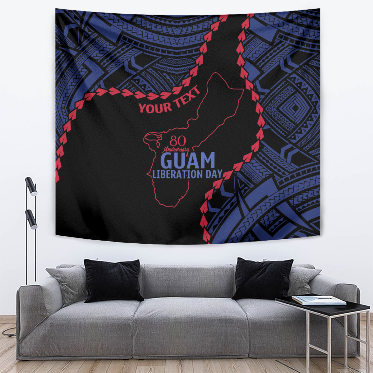 Personalized Guam 80th Anniversary Liberation Day Tapestry Guahan Basic Seal