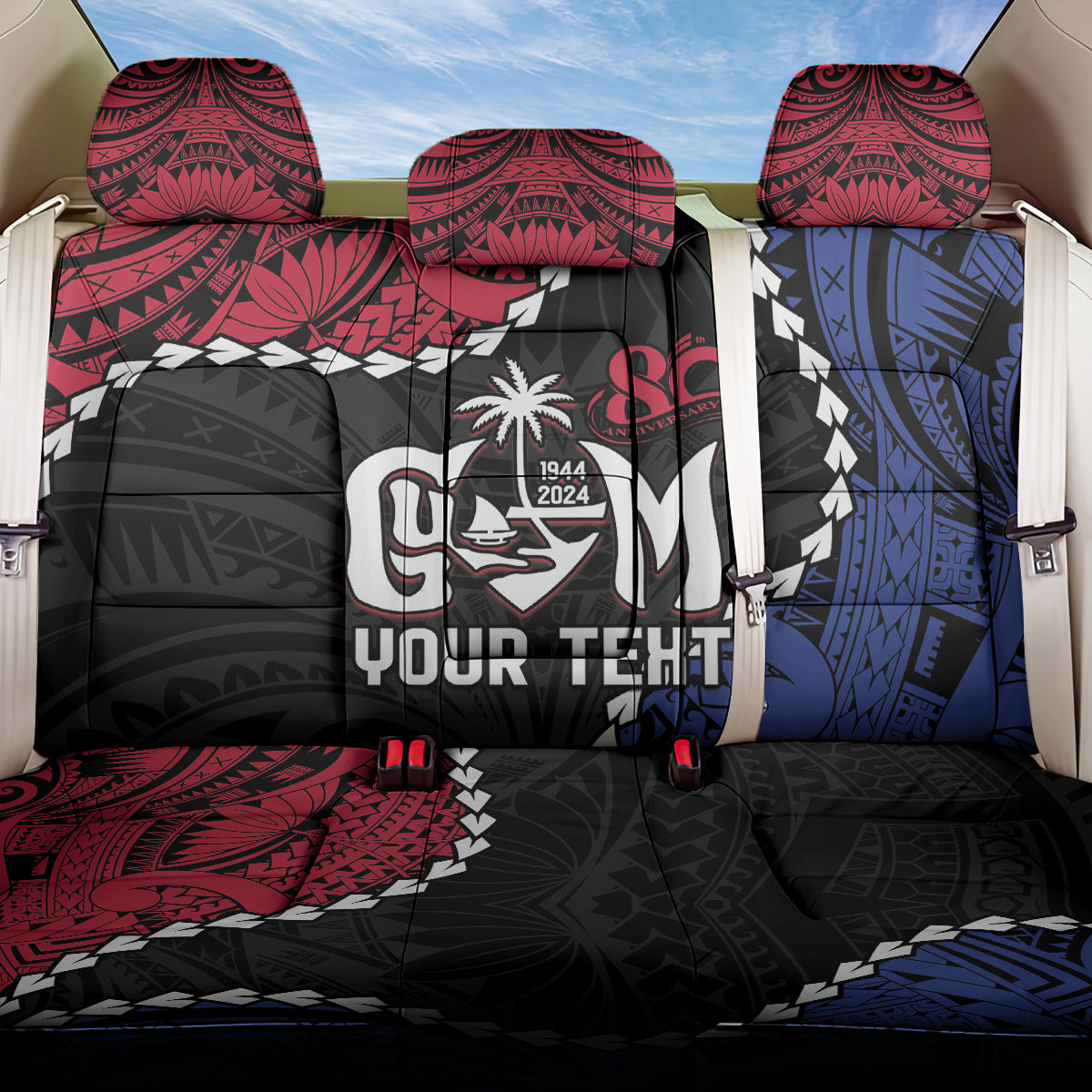 Personalized Guam 80th Anniversary Liberation Day Back Car Seat Cover Tano I Man Chamoru Since 1944 LT9