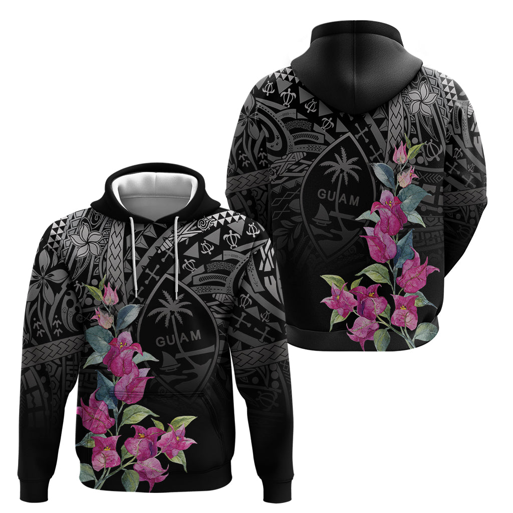 Guahan Puti Tai Nobiu Zip Hoodie Guam Bougainvillea Flower Art