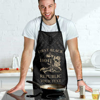 Personalized Haiti First Black Republic Apron Negre Marron With Map And Flag - Polynesian Pride