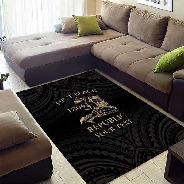 Haiti Area Rug Choeblack Dashiki Style Red Color LT03