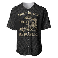 Personalized Haiti First Black Republic Baseball Jersey Negre Marron With Map And Flag