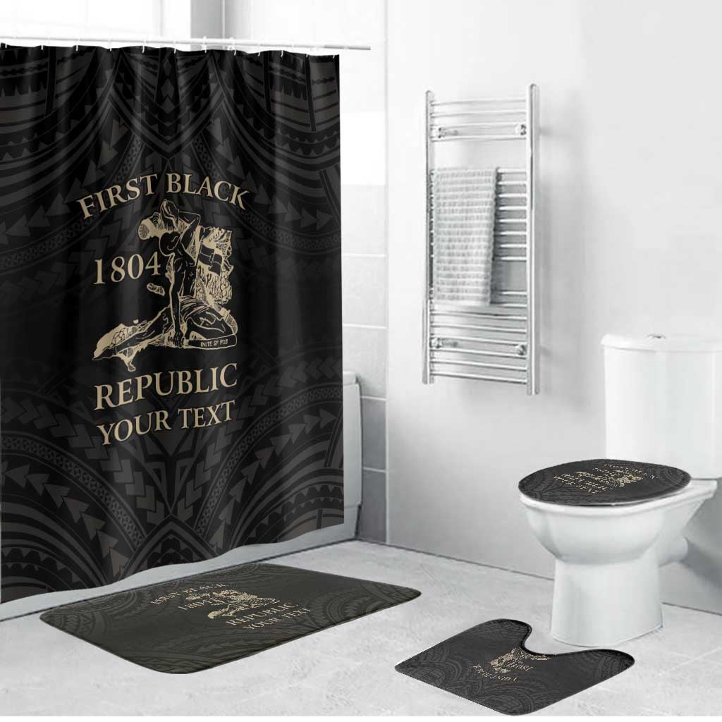 Personalized Haiti First Black Republic Bathroom Set Negre Marron With Map And Flag - Polynesian Pride