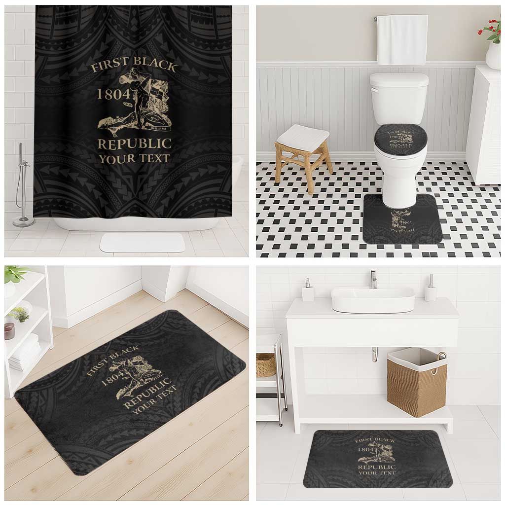 Personalized Haiti First Black Republic Bathroom Set Negre Marron With Map And Flag - Polynesian Pride