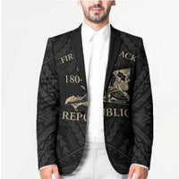 Personalized Haiti First Black Republic Blazer Negre Marron With Map And Flag - Polynesian Pride