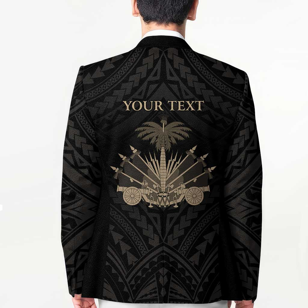 Personalized Haiti First Black Republic Blazer Negre Marron With Map And Flag - Polynesian Pride