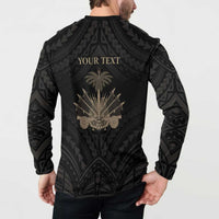 Personalized Haiti First Black Republic Button Sweatshirt Negre Marron With Map And Flag LT9 - Polynesian Pride