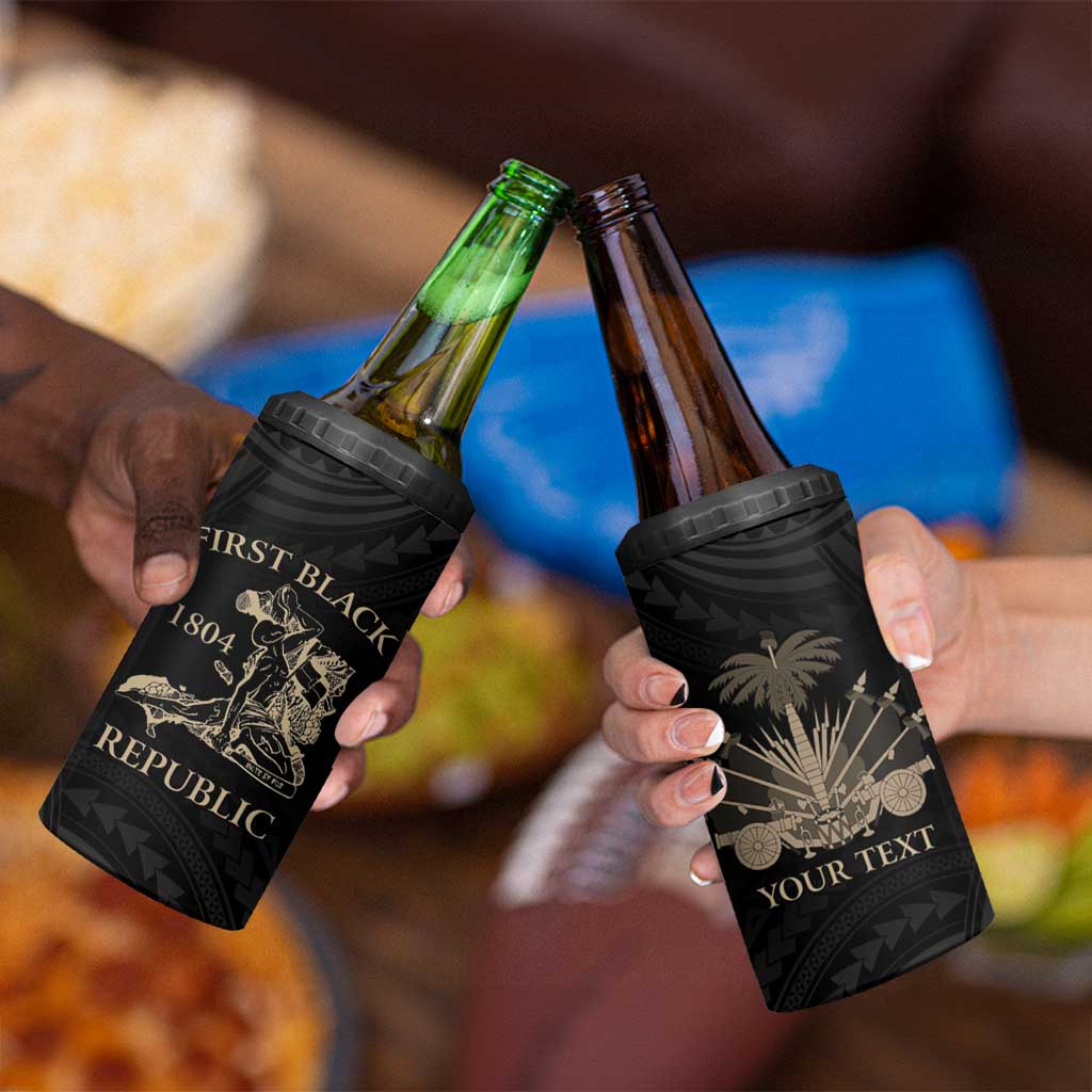 Personalized Haiti First Black Republic 4 in 1 Can Cooler Tumbler Negre Marron With Map And Flag LT9 - Polynesian Pride