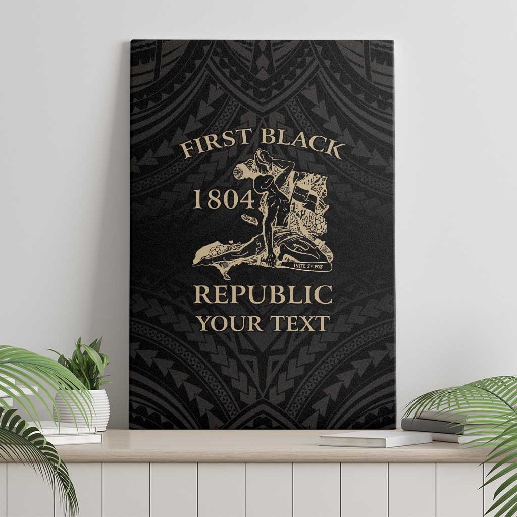 Personalized Haiti First Black Republic Canvas Wall Art Negre Marron With Map And Flag
