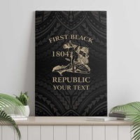 Personalized Haiti First Black Republic Canvas Wall Art Negre Marron With Map And Flag
