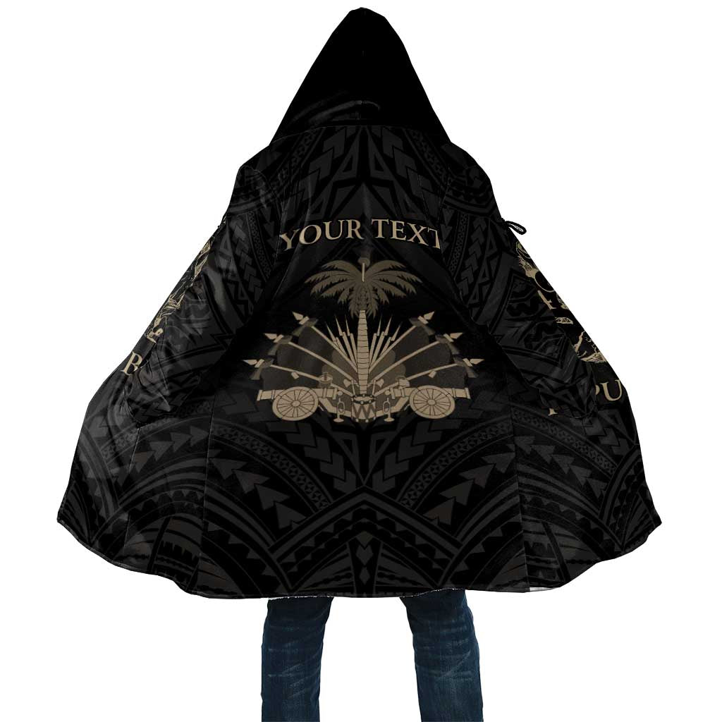 Personalized Haiti First Black Republic Cloak Negre Marron With Map And Flag - Polynesian Pride